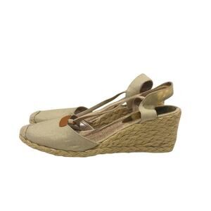 New Lauren Ralph Lauren Espadrille Wedges – Beige Size 9.5 w/ Box